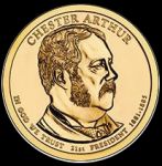 2012 $1 CHESTER ARTHUR - P